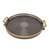 Round Tray with Gold Handle Elegant Multi Functional Golden Rim