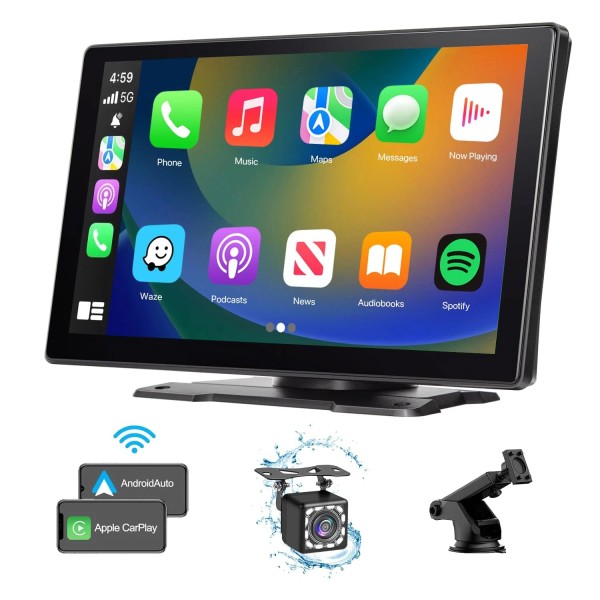 Jiivalor Portable Car Stereo with Wireless Apple Carplay/Androi