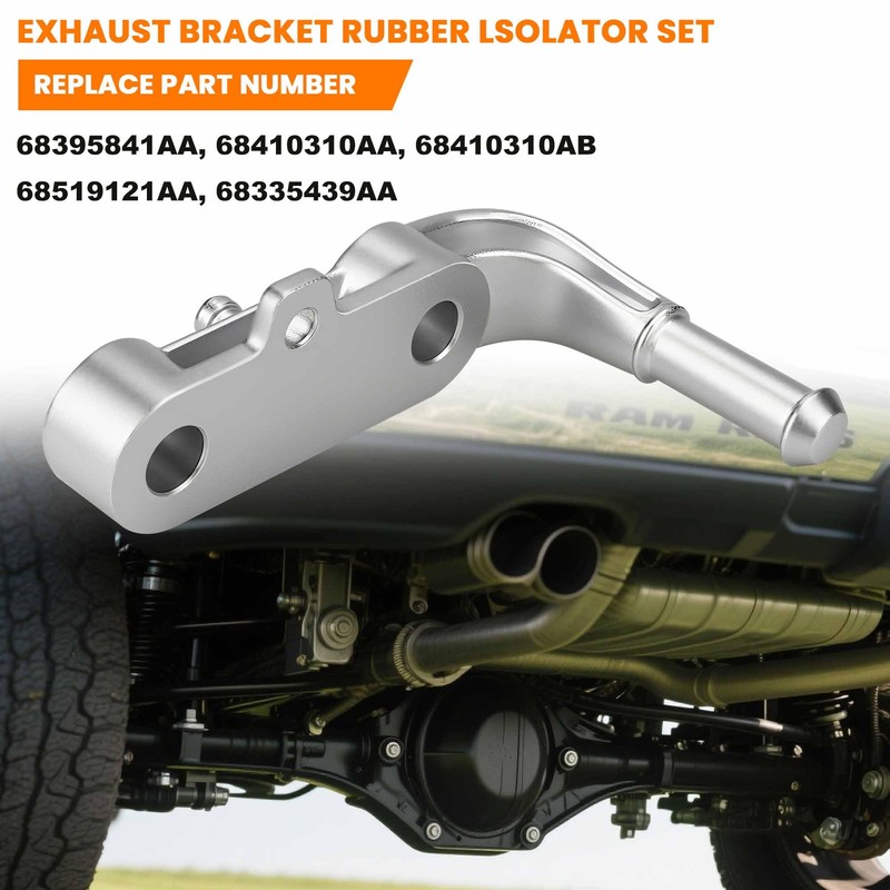 Rear Right Exhaust Bracket Muffler Support Rubber Isolator Hanger Set,
