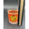 Anthropologie Ischia Gingham Fruit Juice Drinking Glass Orange Pear 4"