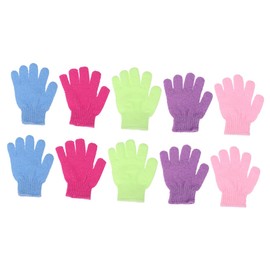 Baluue 10Pcs Exfoliating Bath Gloves Multi Purpose Body Scrubber for Cleaning Mixed Colors for Men Women for Back Neck and Foot Exfoliation