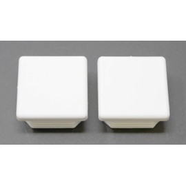 Universal Plastic 1-1/2 inch White Square Tubing Cap, Finishing Plug, Pipe Tubing End Cap, Durable Chair Glide (2)