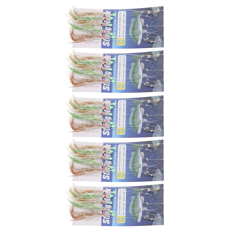 5 Set Octopus Simulation Fishing Rigs Luminous Fishing Lure Bait