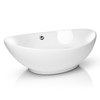 Miligore 23" x 15" Oval White Ceramic Vessel Sink -