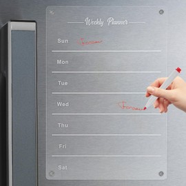 MAGICLULU Weekly Meal Planner Blackboard 1 Set Refrigerator Magnetic Calendar Weekly Monthly Fridge Calendar Whiteboard Meal Planner Menu Board with Whiteboard Pens for Planner