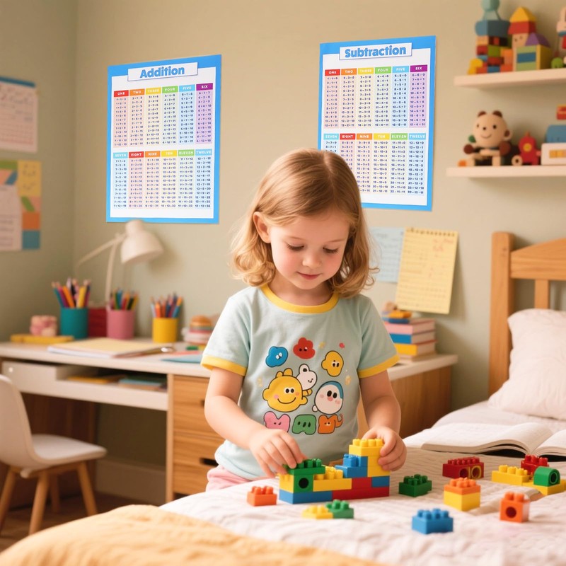 6 Pieces Elementary Math Multiplication Division Addition Subtraction Educational Poster