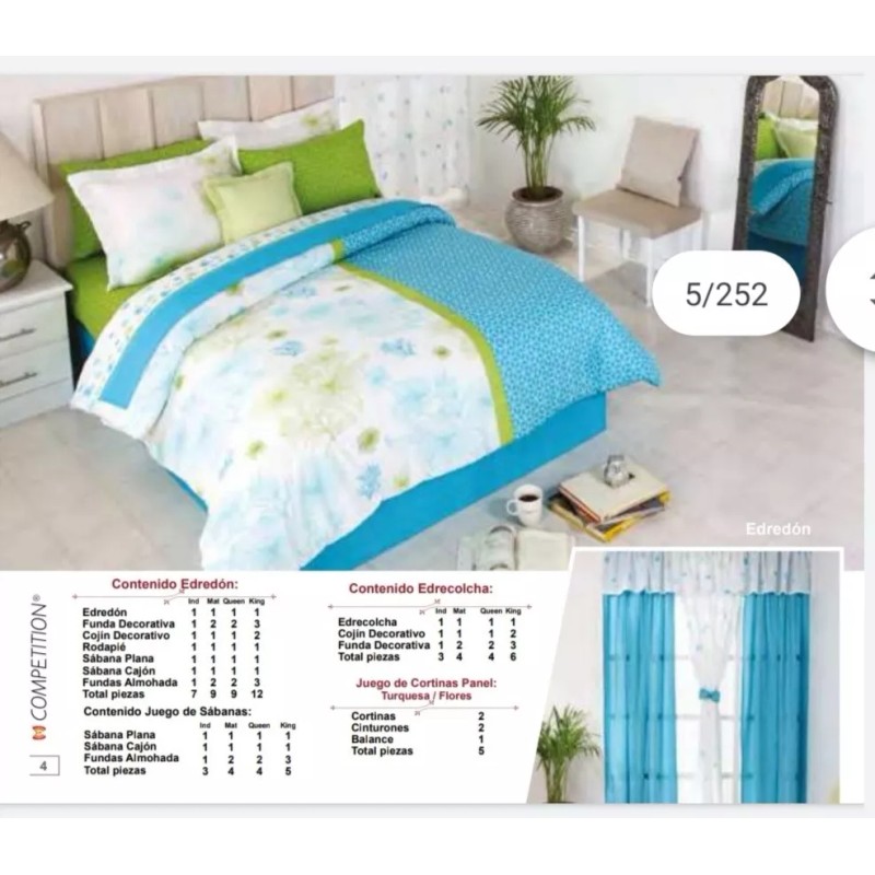Primavera Edredón Fresh Matrimonial Con Sábanas 9 Pzas. Competition