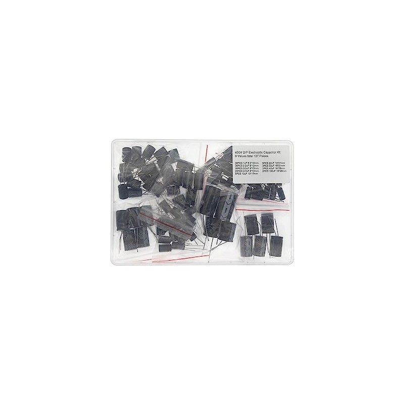 9 Values Total 127 Pieces 400V DIP Electrolytic Capacitor Kit