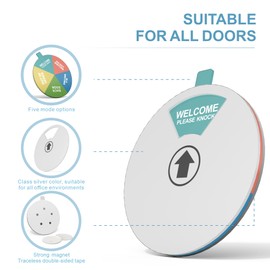 Office Door Hanger Sign, Do Not Disturb Sign, Welcome Please Knock Sign, Out of Office Sign, Back Soon Sign, In A Meeting Sign, Perfect Partner for Home Office, Office and Cubicle (Silver)