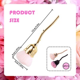2 Pcs Manicure Brush Rose Petal Manicure Brush Manicure Dust Tool Brush Manicure Accessories Makeup Tool Brush