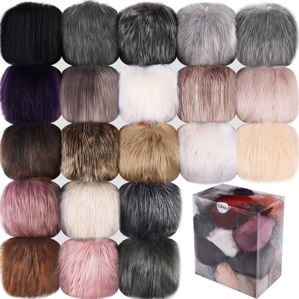 SIQUK 21 Pieces 6 Inch Faux Fur Pom Pom for
