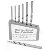 Set Of 7 High Speed Steel Taper Point Drills Wood Holder