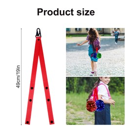 Gosknor Cheer Pom Holder, 19 Inch Cheerleader Pom Pom Holder Red Pom Holder for Cheerleading Pom Poms Cheerleading Accessories (Without Poms)