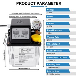 MXBAOHENG Automatic Lubricating Oil Pump Digital Numerical Control Electromagnetic Lubrication Pump Oiler CNC Oil Pump Lathe Oiler (1L)
