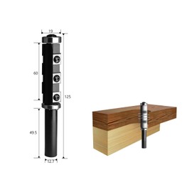 1/2'' Shank Flush Trim Router Bit Top and Bottom Double Bearings Trim Router Bit, 1/2 Pattern Template Flush Trim Bit 2.36" Cutting Length for Woodworking Trimming