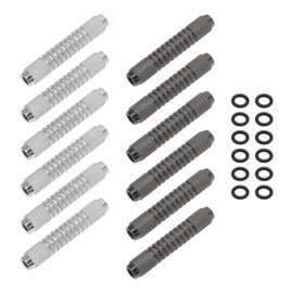 ECSiNG 12PCS Dart Barrels with Dart Rubber O-Rings 14 Grams Replacement Dart Accessories 2BA Internal Thread (6 Black & 6 Silver)