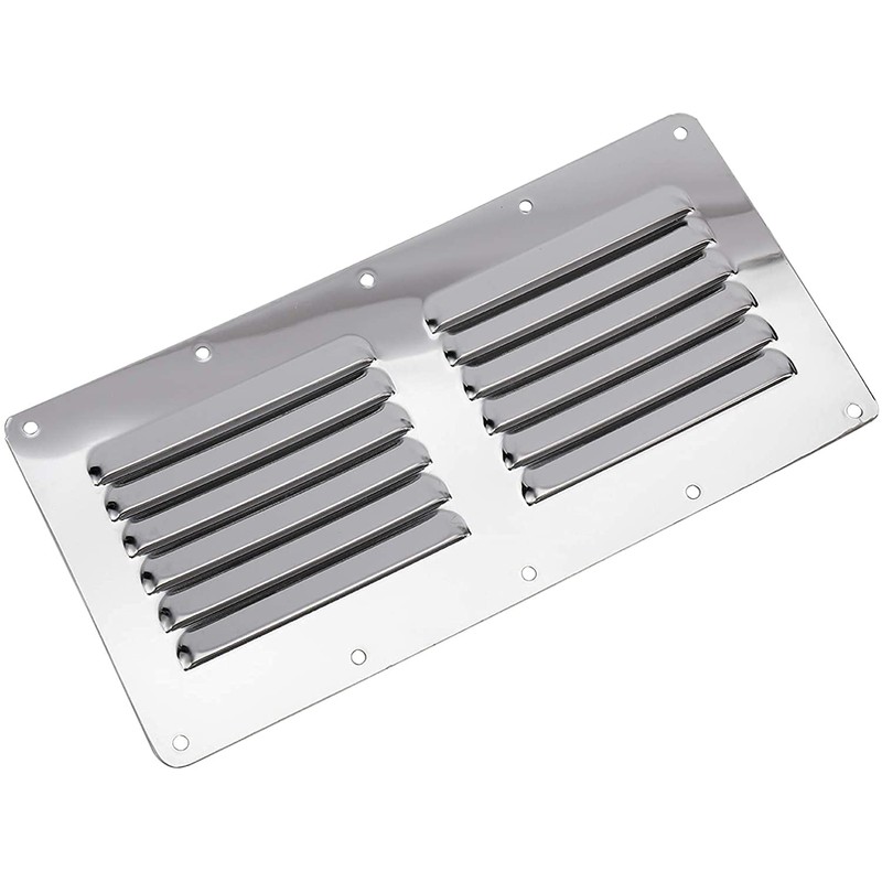 YaeMarine Stainless Steel 4-Pack 4-1/2" x 9" Stamped Louvered Vent