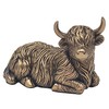 Widdle Gifts Reflections Bronze Resin Animal Ornament - Laying Highland