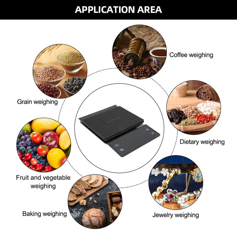 6002 3kg Digital Kitchen Scale with Timing Touch Screen Electronic