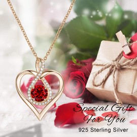 Silver Necklaces for Women 925 Sterling Silver Infinity Heart Love Diamond Pendant Neckalce Mother's Day Gift for Women friends, Sterling Silver, Cubic Zirconia