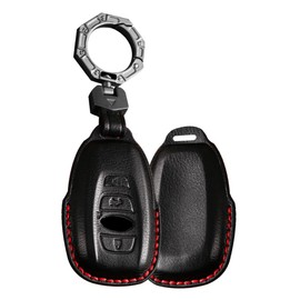 TECART 4 Button Key Fob Cover Fit for Subaru Outback Ascent Forester Crosstrek Key Case Key Shell Accessories Protector, Black, 4 Button