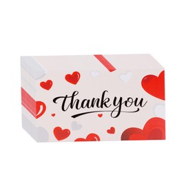 200Pcs Small Thank You Cards, 2" x 3.5" Business Card with Heart Pattern, Business Tool for Packaging Supplies