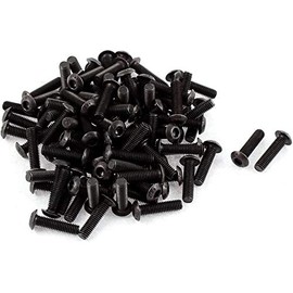 ZLYY 100Pcs M3-0.5 x 12mm Button Head Socket Cap Bolts Screws, ISO 7380 Hex Drive, Class 10.9, Black Oxide Finish, Alloy Steel