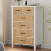 Jocoevol White Dresser 6 Drawer Dresser for Bedroom, Modern Fluted