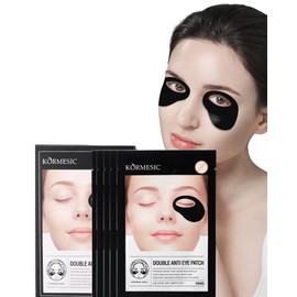 Augenpads,5Pcs Hydrogel Double Anti Eye Patches, Augenpads Gegen Augenringe,Gegen Falten Aufhellen der Augen Augenpflaster,Eye Pads mit Black Pearl Extract,Relieve Entfernen Falten Swelling Eye Mask