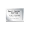 Food Allergy Sign Notice Allergen A5 Silver 210 x 148mm