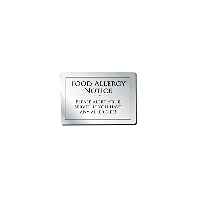 Food Allergy Sign Notice Allergen A5 Silver 210 x 148mm