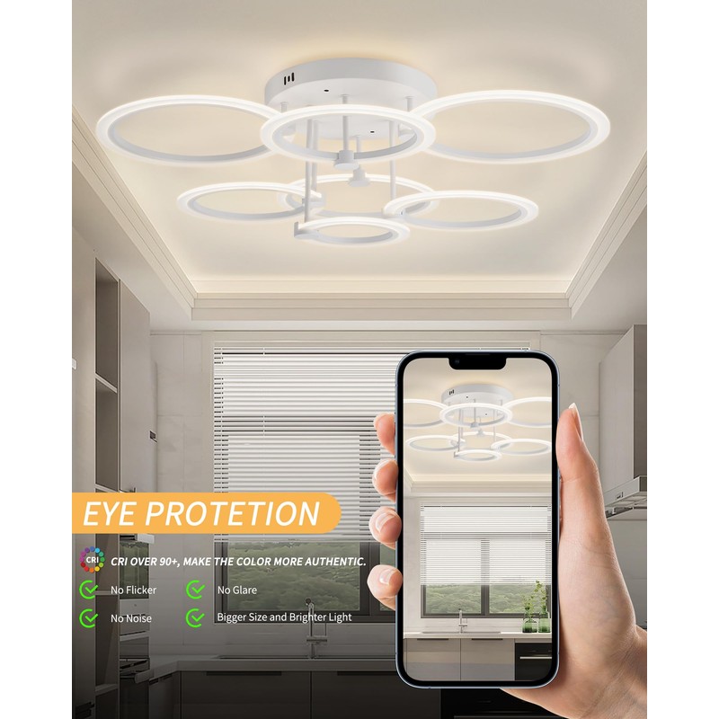 SEABLE Modern LED Ceiling Light Dimmable Ceiling Light Fixtures with