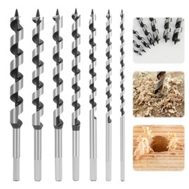 7 Stück SDS-Plus Holzbohrer, Schlangen-Bohrer Satz, Schlangenbohrer, Spiralbohrer, Durchmesser 6mm/8mm/10mm/12mm/14mm/16mm/18mm, für präzise und glatte Bohrungen in Hartholz und Kork
