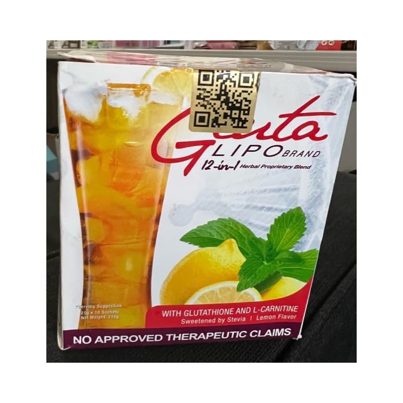 GlutaLipo 12-IN-1 LEMON FLAVOR, 10 Sachets