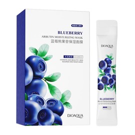 BIOAQUA Blueberry Arbutin Moisturizing Facial Mask Hydrates Skin Delicate Care Silky Smooth 4ml (20 pack)