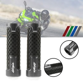 R QIANKONG CNC Aluminum Non-Slip Anti Vibration Motorcycle Handlebar Grips for Ninja 400 250R 300R 250 650 1000SX Gray