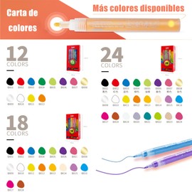 Rotuladores acrílicos 24 Colores, Bolígrafos de pintura acrílica para pintura de rocas, cerámica, tela, tazas, suministros para manualidades, fabricación de tarjetas. (Moderno, Unidad, 24)