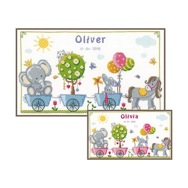 Vervaco Counted Cross Stitch Kit Cute Animal Parade 16.4" x
