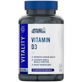 Applied Nutrition Vitamin D3 3000 IU | 75µg High Strength for Immune Support, Bones, Muscles & Energy | Vegetarian | Halal - (90 Capsules) (3 Month Supply)