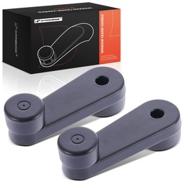 A-Premium 2Pcs Window Crank Handles Compatible with Freightliner Classic FLD132 2003-2007, FLD112 2003-2006, FLD120 1991-1996/2003-2007, FLD120SD, Textured Black, 2-PC Set, Driver & Passenger Side