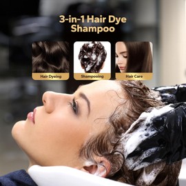 HyperHair Dark Brown Hair Dye Shampoo, Shampoos for Color Treated Hair, Hair Dye Shampoo 3 In 1, Hair Dye, Shampoos for Gray Hair for Women & Men, Long Lasting & Coverage
