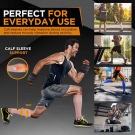 Doc Miller Compression Calf Sleeve for Men & Women – 15-20mmHg Graduated Support, Shin Splint Relief, Running & Sports Recovery, Knee High Calf Sleeves, 1 Pair