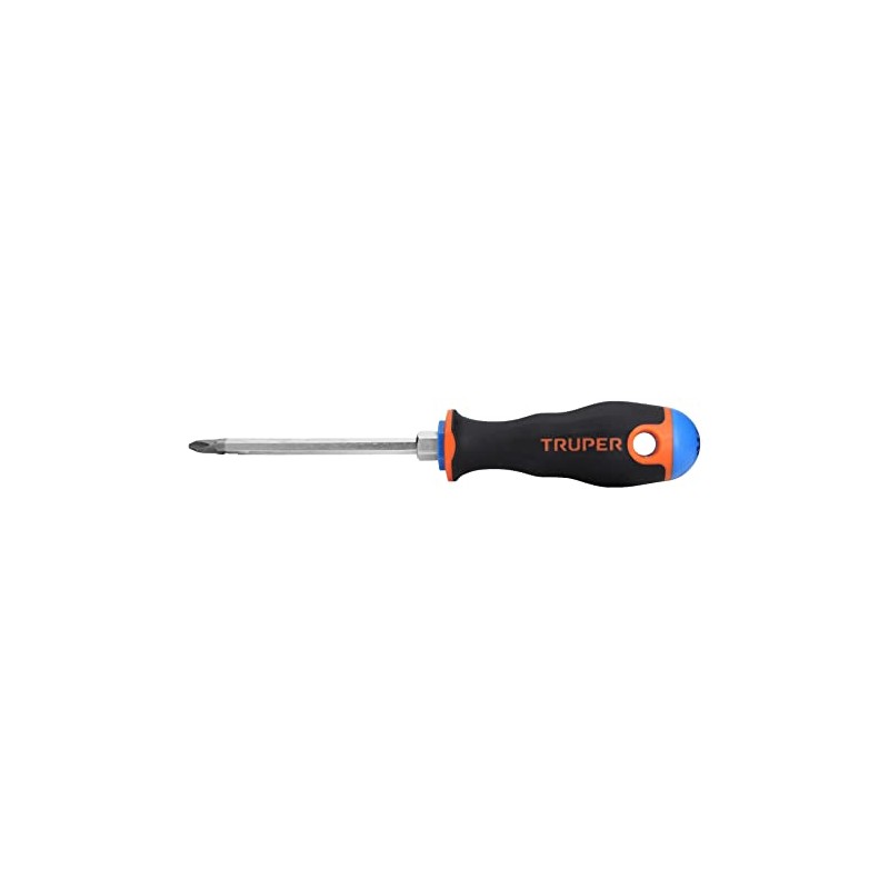 Truper DP-1/4X4B, Desarmador de cruz, mango Comfort Grip, 1/4" x