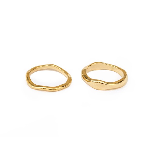 JewelVerse 18K Gold Plated Irregular Ring For Women | Gold
