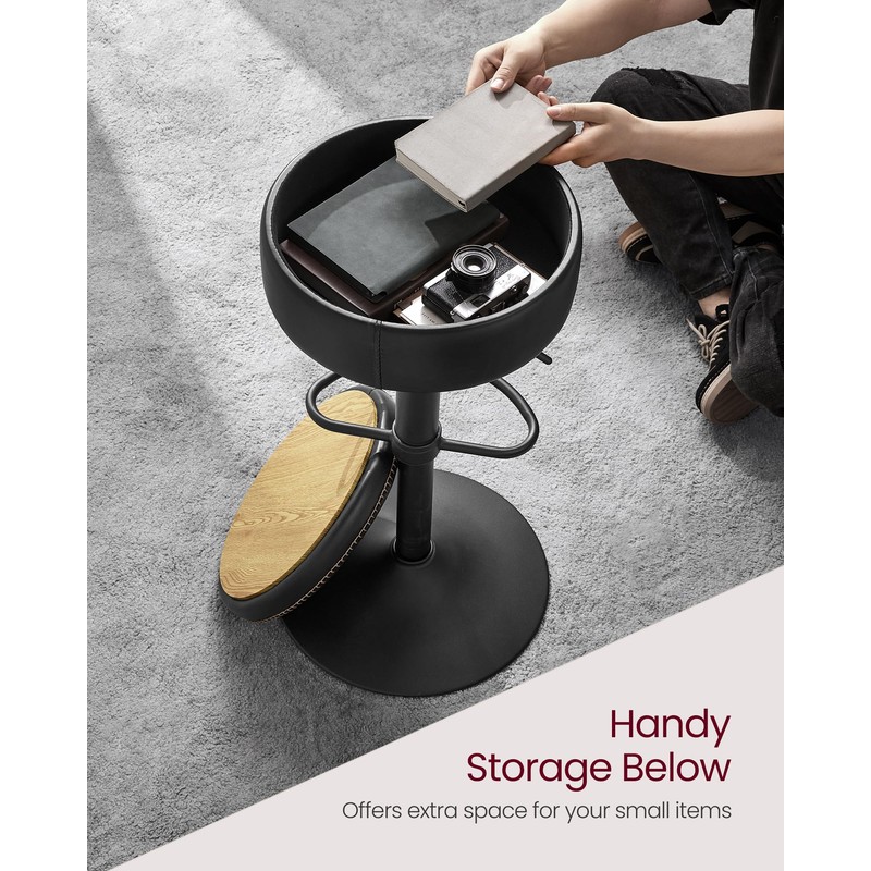 VASAGLE EKHO Collection - 360° Swivel Bar Stool, Height Adjustable