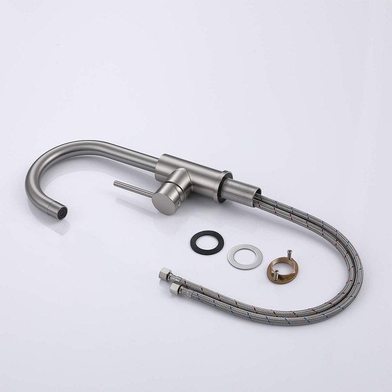 Bar Faucets Single Hole, WiPPhs Brushed Nickel Mini Kitchen Sink