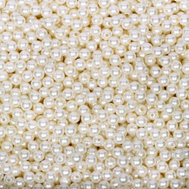 AceFun Pearl Beads for Jewelry Making 1300pcs 6mm Pearl Craft Beads with Hole Loose Fake Pearls Small Faux Pearls for Jewelry Making Bracelet Necklace DIY, Sewing Decor and Vase Filler