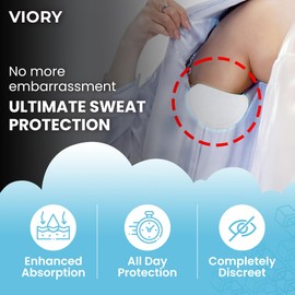 Armpit Sweat Pads for Under Arms - Extra Comfort, For Hyperhidrosis, for Men and Women, Not Visible, Disposable Underarm Dress Shields/Guards, Enhanced Anti Sweat Protection