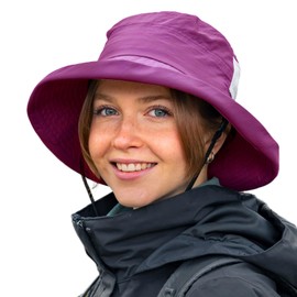 TOP-EX Ladies Sun Hats Wide Brim UV Protection UPF 50 with Ponytail Hole Packable Foldable Bucket Hat for Summer Beach Travel Outdoor Camping Gardening Waterproof Lightweight and Breathable Fuchsia M