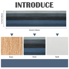 Table Runner Modern Living Room Table Runner Grey Autumn Table Runner Place Mats Table Runner Blue Grey Table Mats for Dining Table Party Wedding Table Runner Linen 40 x 140 cm Navy Blue Table Runner